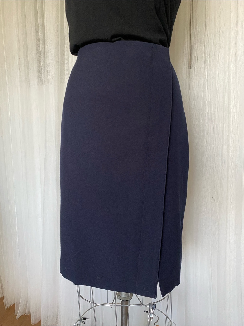 Talbots Y2K Navy Pencil Skirt Size 10